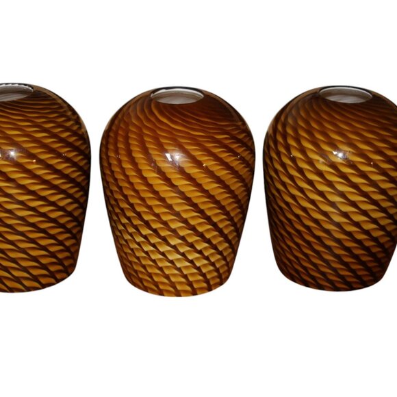 Catalina Lighting Pendant Track Ceiling Amber Art Glass Globes Set of 3 - Picture 2 of 9